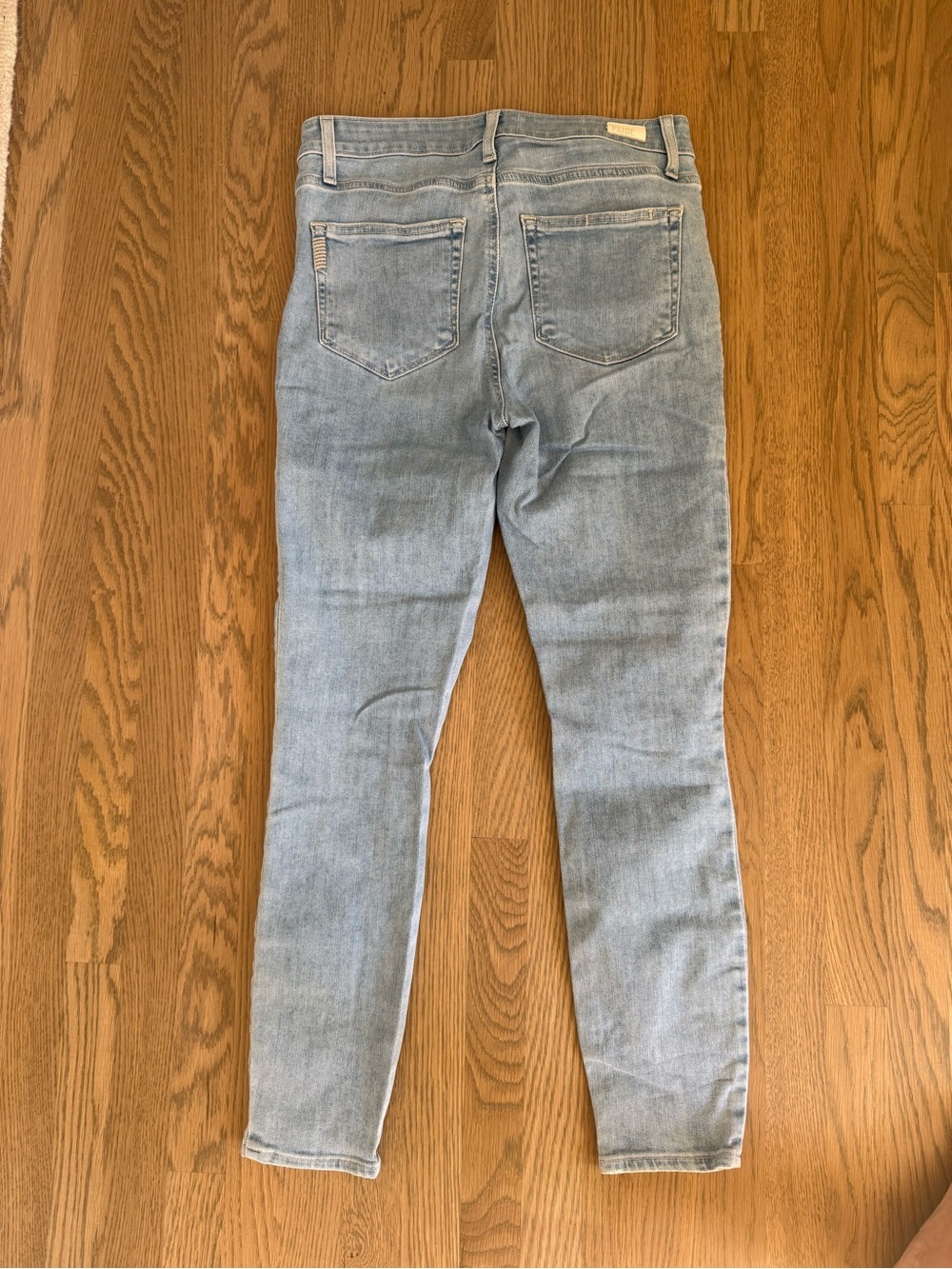 Paige Hoxton Crop Light Blue Women's Distressed Skinny Jeans - Picture 4 of 4